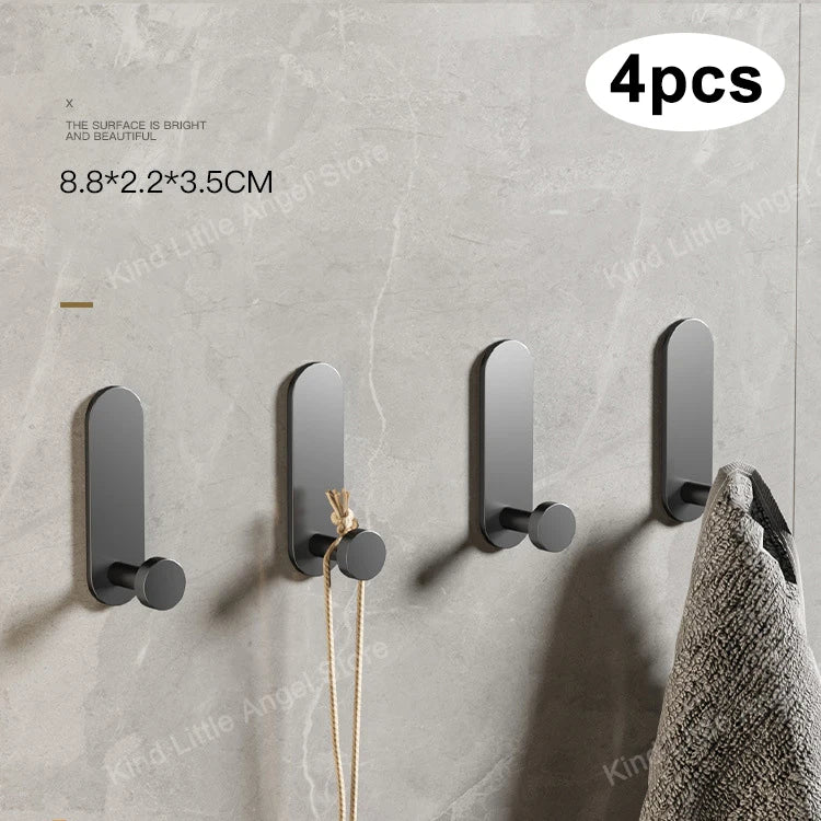 crochets adhésifs murals modernes aluminium noir blanc gris suspendus serviettes clés kitchen