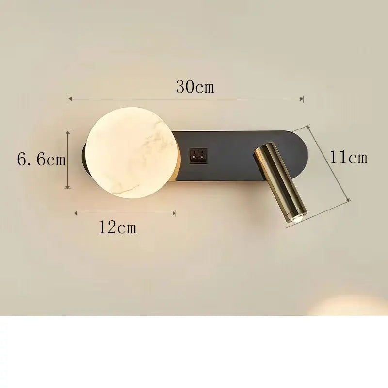 applique murale moderne lampe chevet led noire blanche minimaliste éclairage intérieur salon