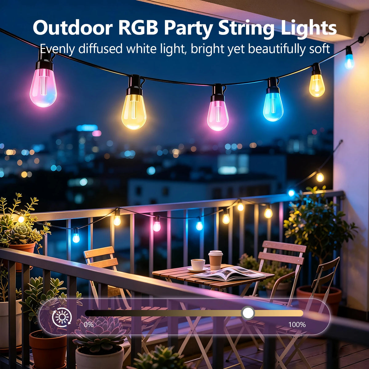 guirlande lumineuse led couleur changeante bluetooth synchronisation musicale étanche extérieure jardin fêtes