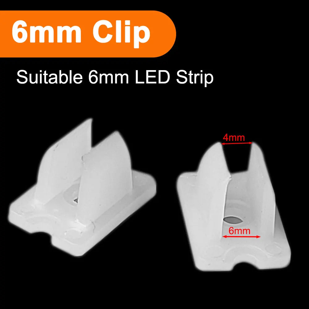 clips fixation bande led transparent moderne 6mm 8mm 12mm 15mm certifié fcc rohs