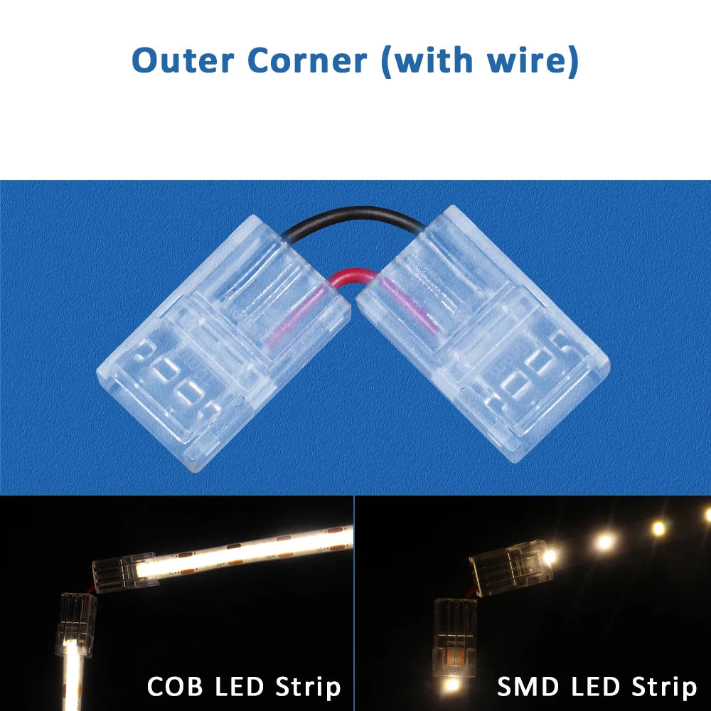 connecteurs led transparents clips rubans flexibles 5v 12v certifiés rohs ul