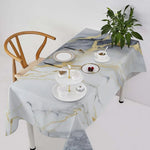 nappe marbre grise blanche dorée moderne imperméable polyester coton table mariage fêteextérieurhôtel