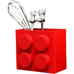 boîte rangement aimants murale cuillères boutons lego rouge bleu moderne ludique respectueux environnement