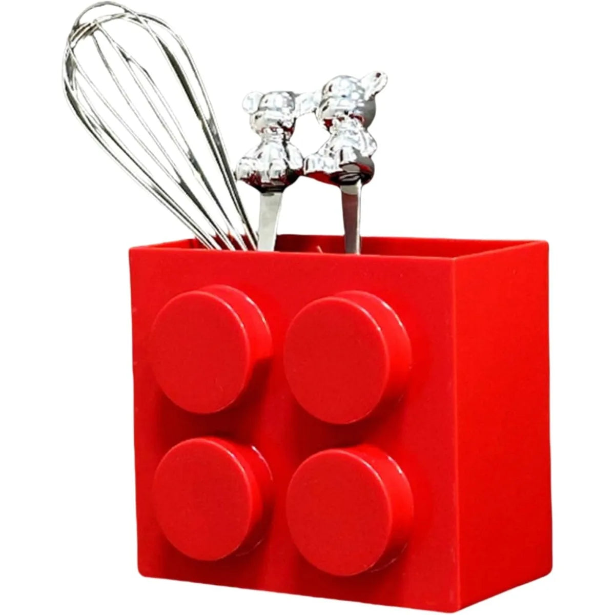 boîte rangement aimants murale cuillères boutons lego rouge bleu moderne ludique respectueux environnement