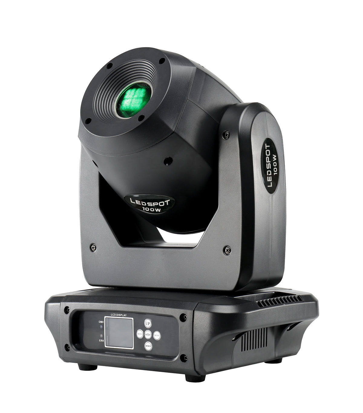 projecteur led 100w dmx scènes professionnelles éclairage scène spot noir prisme faces