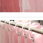 rideau lit double motif sapins étoiles rose blanc bord festonné semi transparent tringle crochets