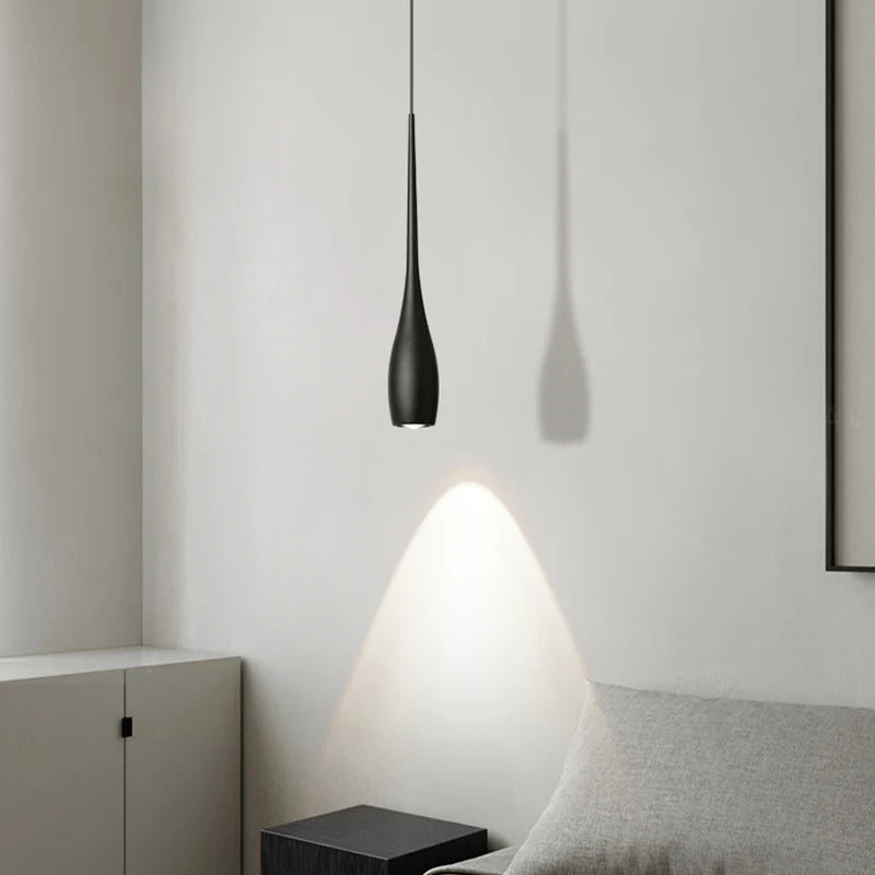 Suspension lumineuse moderne pendentif câble blanc noir ampoule filament visible restaurant chambre cuisine