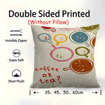 housse coussin imprimée double face motifs floraux animaux multicolores moderne polyester amovible lavable 35cm