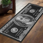 tapis noir blanc motif dollar durable polyester antidérapant usage maison prière