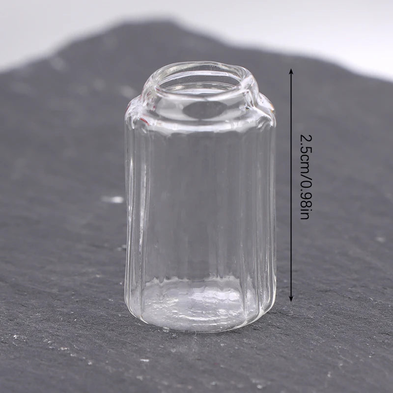 miniatures bouteilles verre transparent texturé vintage bouchons liège couvercle verre