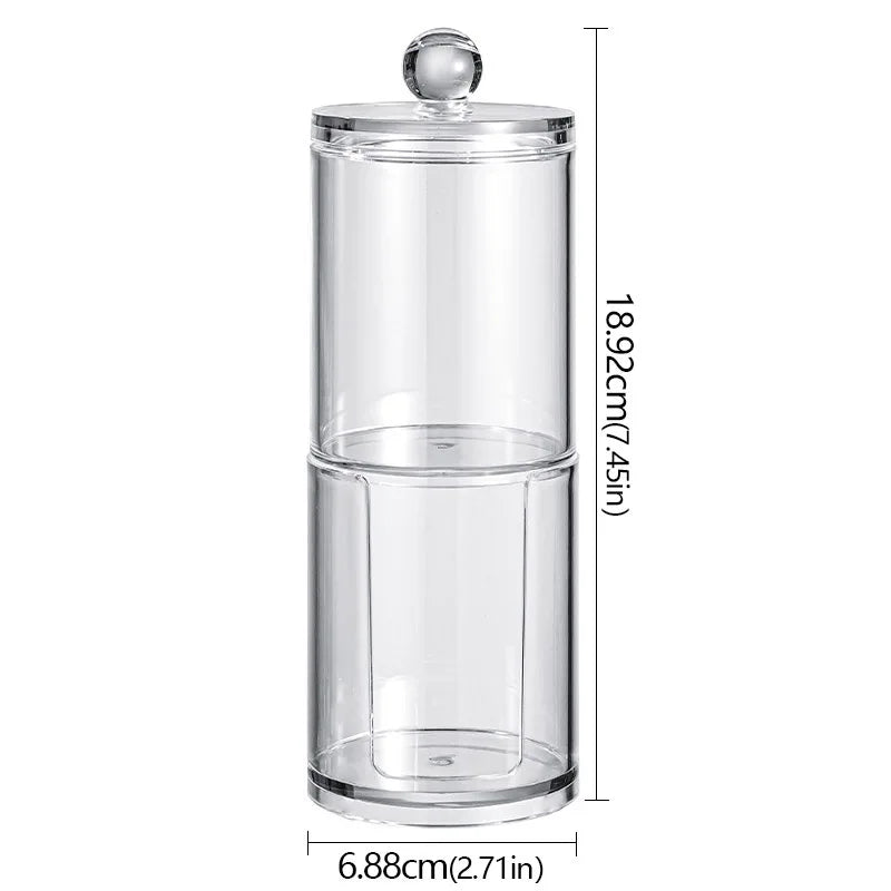 boîtes rangement cosmétiques réutilisables transparentes couvercle sphérique moderne minimaliste coton tige disques coton tampons