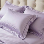 taies d'oreiller eucalyptus lyocell violet clair uni rafraichissante été moderne non toxique 2pcs 48x74cm