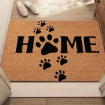 tapis d'entrée imperméable antidérapant motif patte chien floral sweet moderne beige blanc