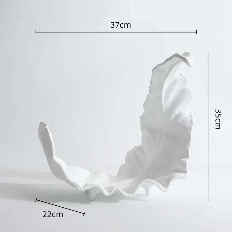 feuille sculpture blanc noir argenté cuivré organique contemporain rangement bijoux décoration intérieure