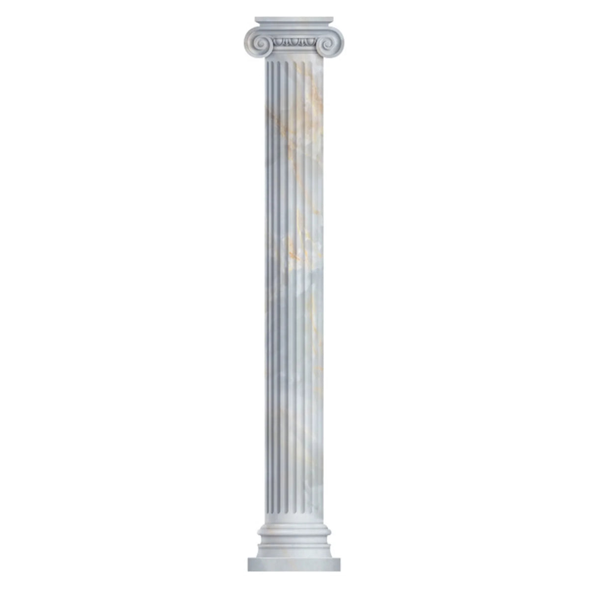 Autocollant mural 3D colonne romaine gris derrière une TV