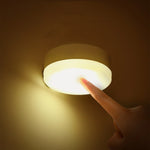 interrupteur lumière blanc moderne adhésif batterie aaa veilleuse led rond lisse chambre maison