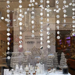 guirlande décorative argentée paillettes cercles festives suspension anniversaire mariage événements noël baptême