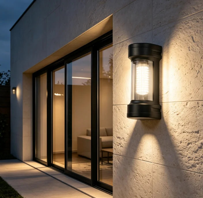 applique murale moderne éclairage extérieur résistante l'eau lumière led noir transparent okolets facile