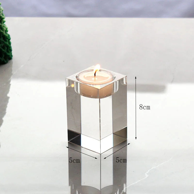 bougeoirs transparents modernes adhésifs bougie décoration mariage fête casa 5x5cm