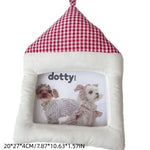 cadre photo rustique gingham couleur blanc rouge bleu jaune tissu texturé décoration murale chambre
