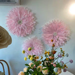 décoration murale fleurs artificielles rose clair moderne feuilles papier métal