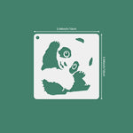 stencils animaux stylisés vert minimaliste adhésifs 10cm set décoration peinture mur chambre enfants