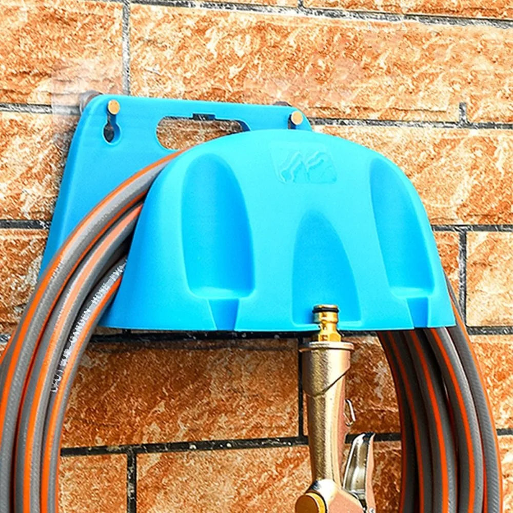 support mural tuyau arrosage bleu orange noir pistolet eau jardin utilitaireextérieur