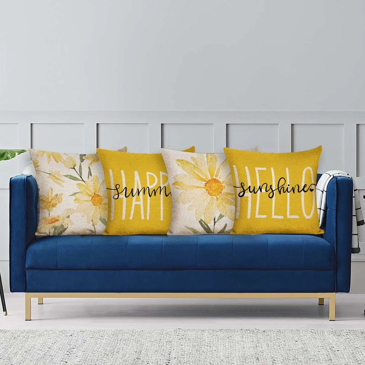 coussin fleur jaune moderne amovible lavable beige siège dossier décoration maison canapé