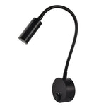 lampe chevet flexible moderne argentée noir interrupteur on off gooseneck brillant chambre minimaliste