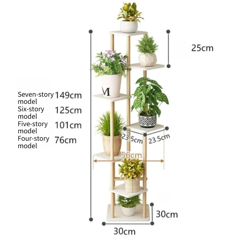 étagère plantes niveaux bois marron clair texture naturelle moderne lampe ledextérieurintérieursoporte flores