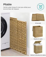 Corbeille linge sale noire 90L avec poignées