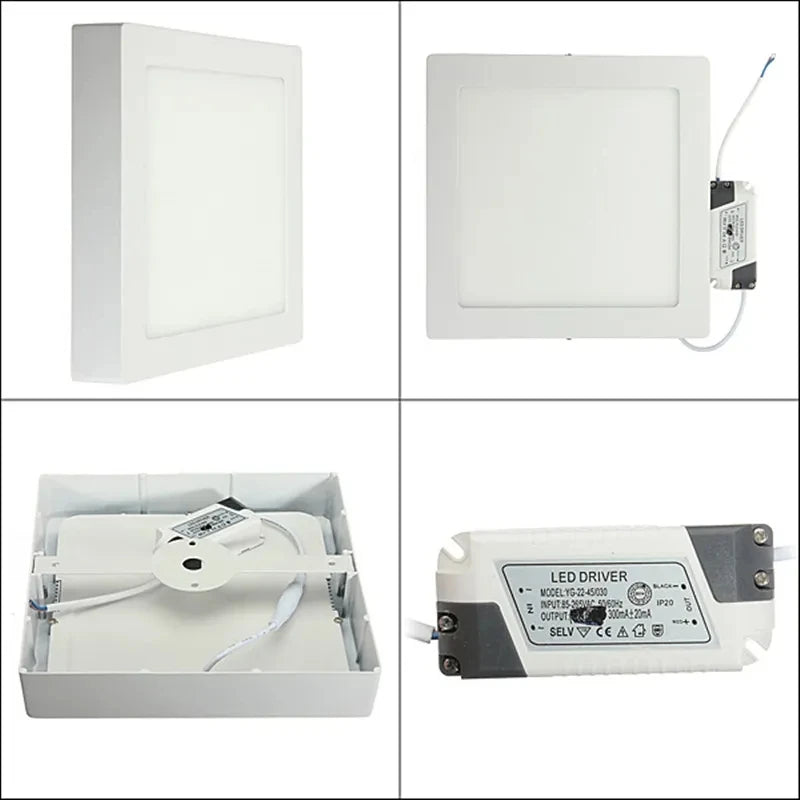 plafonnier led blanc moderne 9w 15w 25w carré rond driver flux lumineux