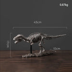 squelette dinosaure résine décor maison salle gris marron clair os roche tringle noire réaliste