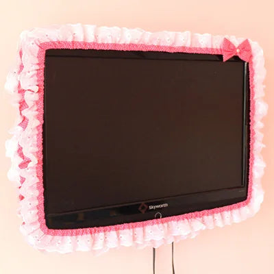 couverture téléviseur tissu rose décoration féminine bordure dentelle adhésive maison japonais