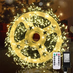 guirlande lumineuse 75m 2000leds étoiles branches moderne blanc doré halloween mariage noël télécommande clips
