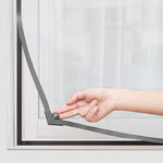 rideau fenêtre gris clips magnétiques maille fine moderne anti insectes facile installer tulle respirant