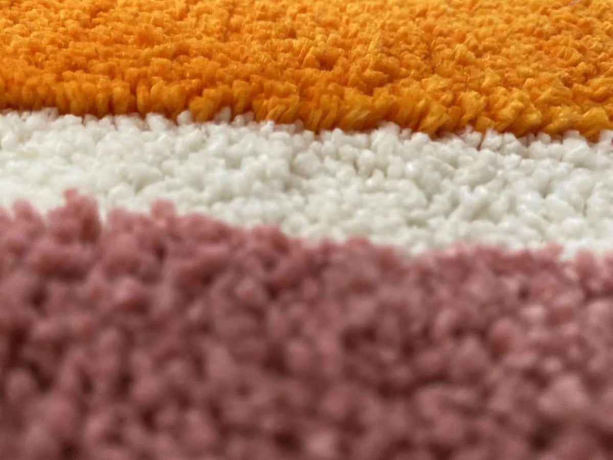 tapis bain antidérapant polyester fleuri orange rouge moderne intérieur campement doux pelucheux