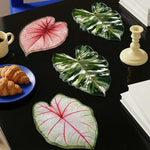 coasters feuilles tropicales vert rose blanc moderne respectueux environnement 12cm