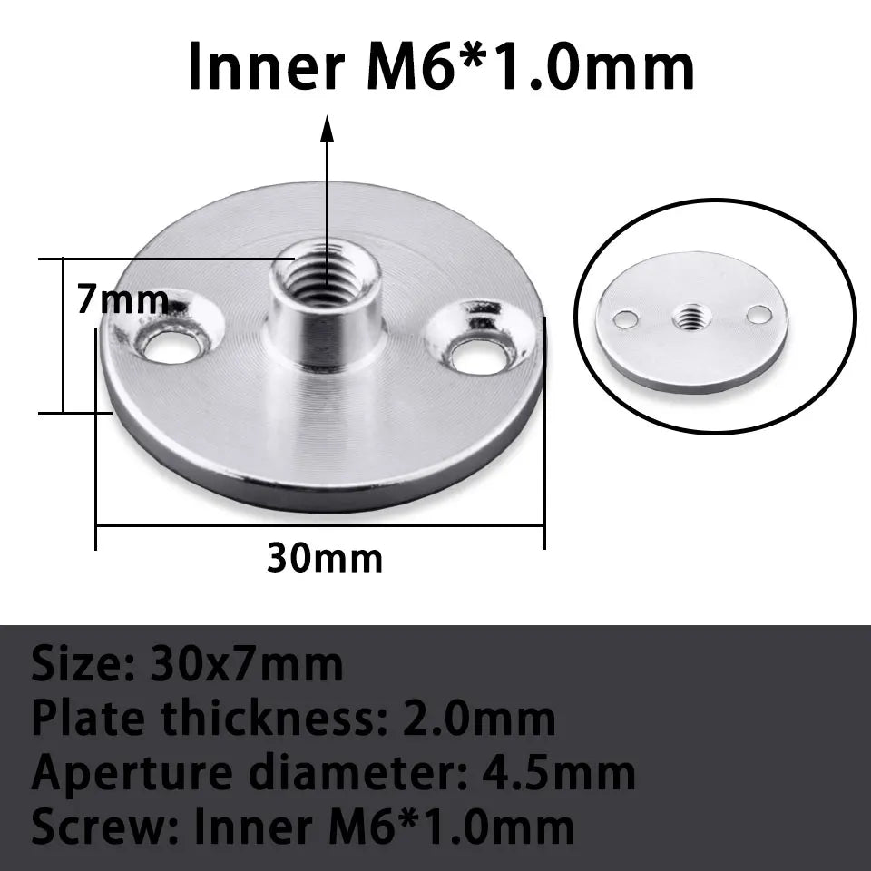 plaque fixation industrielle moderne noir argenté plate lisse m10 m8 m6