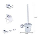 ensemble accessoires salle bain chrome porte serviette savon dentifrice gobelet mural métal