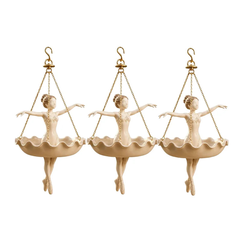 plantes suspendues ballerine tutu chaines decoratives jardin exterieur intérieur arrosoir lierre