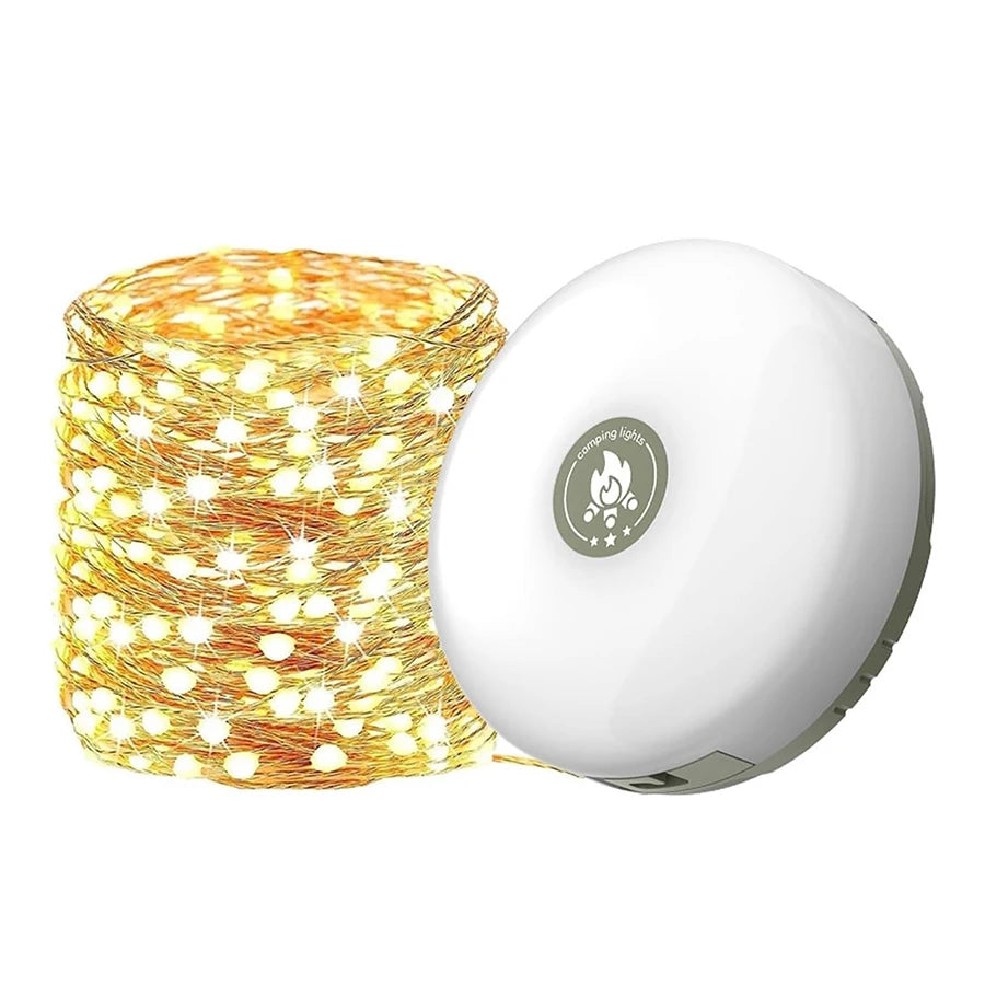 guirlande lumineuse camping rechargeable led flexible modes éclairage portable extérieur rustique moderne