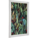 film autocollant décoratif art nouveau feuilles stylisées motifs floraux protection uv isolation thermique vert