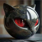 sculpture chat noir or résine marbrée moderne décoration intérieure artisanale table unique