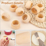 Anneaux de serviette en bois kaki foncé pour décoration rustique