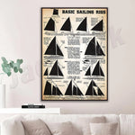 affiche voiliers didactique vintage illustrée texte explicatif toile rectangle vertical 15x20cm 20x25cm 21x30cm