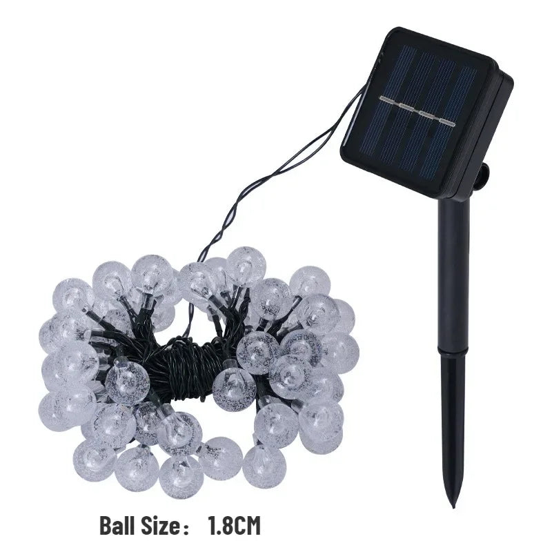 guirlande lumineuse solaire translucides blanc doré multicolore moderne étanche ip65extérieur jardin fêtes noël