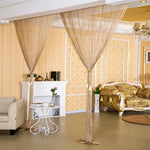 rideau franges brillantes scintillant semi transparent argenté doré blanc décoratif glamour fenêtre chambre decoration