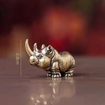 figurines animales bronze cuivre détails sculptés rhinocéros hippopotame éléphant plateau bois africain