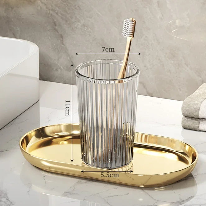 verres dents moderne vert gris doré rayures vertical opacité chambre
